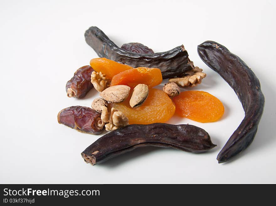 Fruits Nuts carob dat dried apricots almond spice