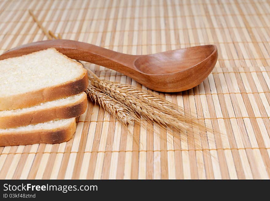 Toasts with a spoon and cereals