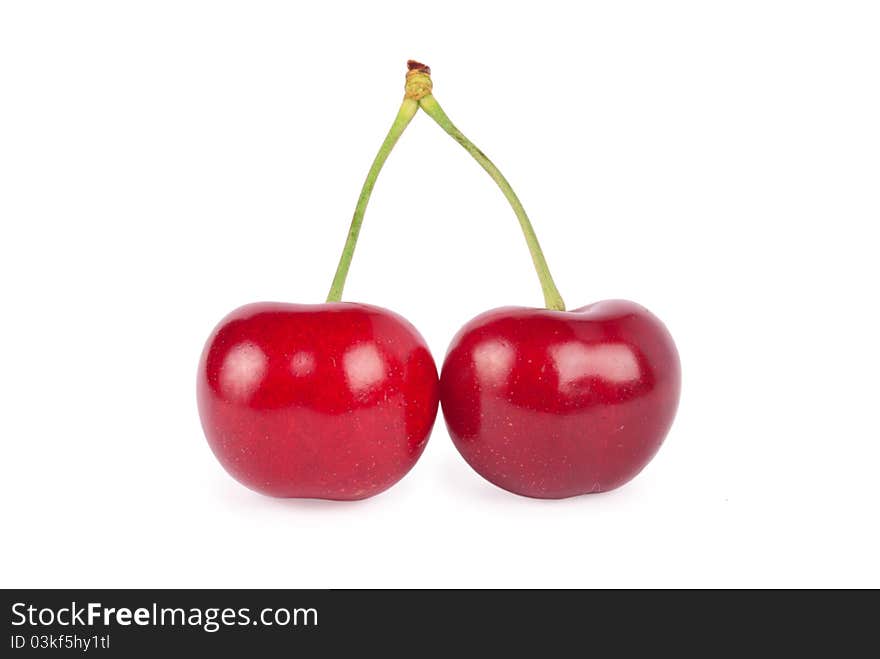 Two red cherries