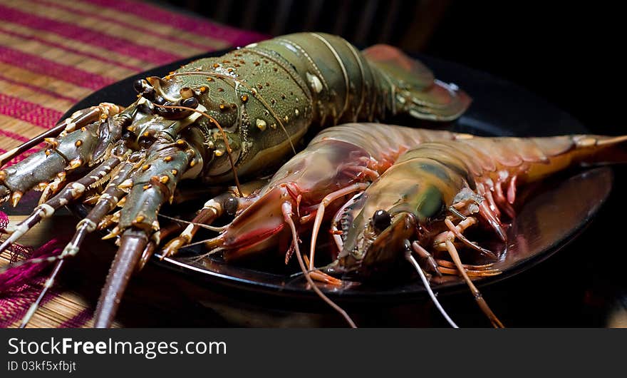 Dinner from seafood. Shrimp and prawn. Dinner from seafood. Shrimp and prawn.