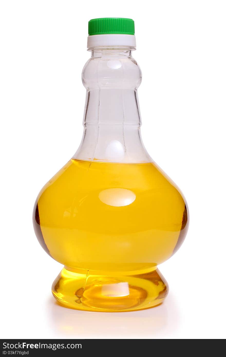 Oil in a glass bottle