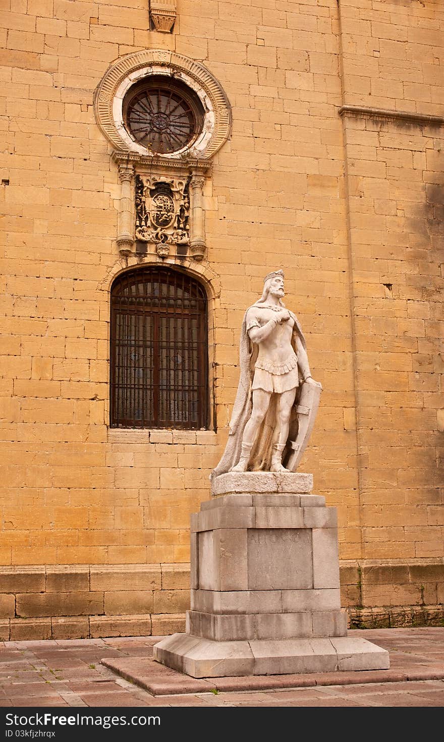 Statue of Alfonso the chaste, founder of the city of Oviedo