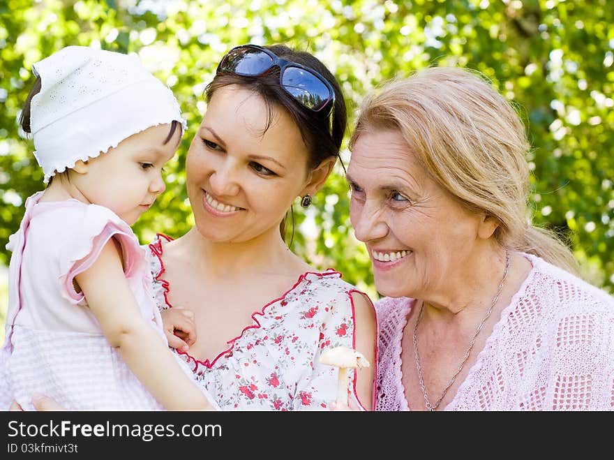 Granny and mom and daughter