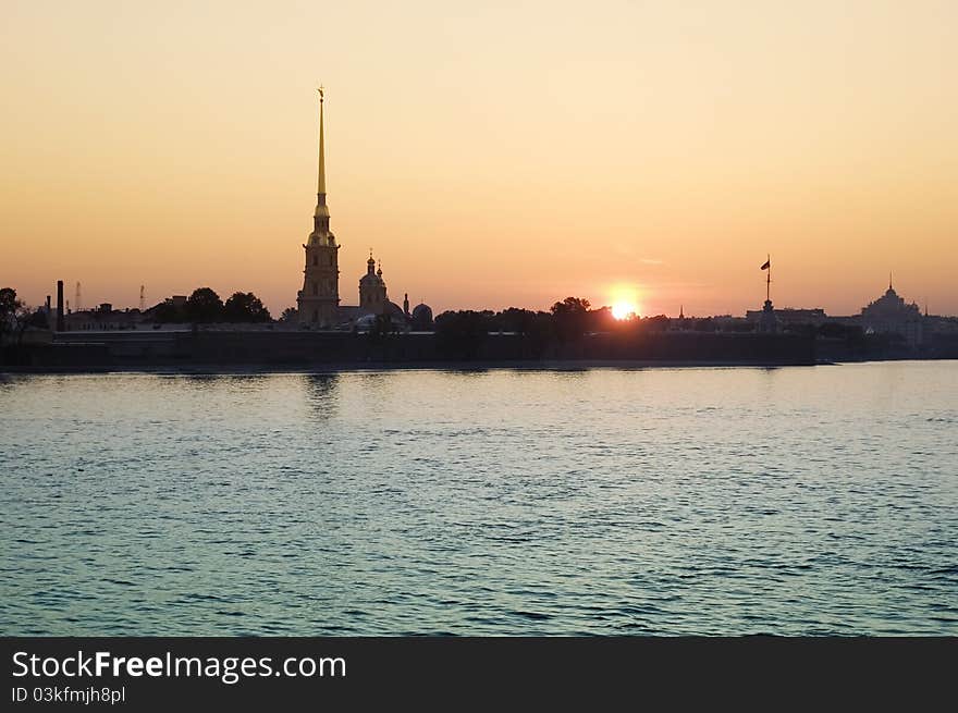 View of Petropavlovskaya fortress, Saint Petersburg, Russia