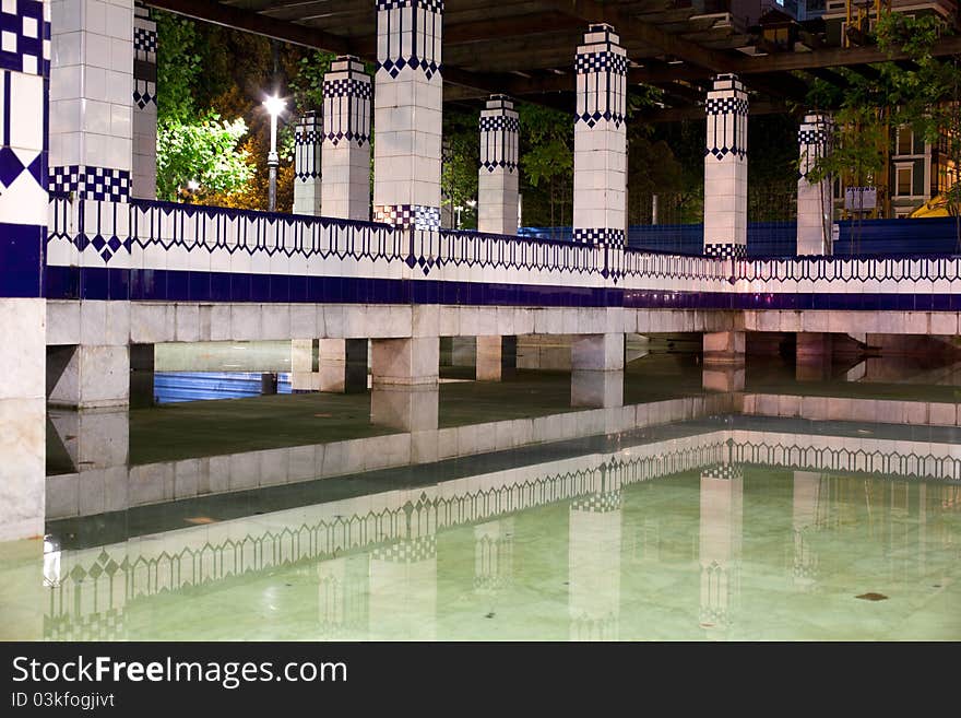 Fountain in Gijon, Asturias, Spain