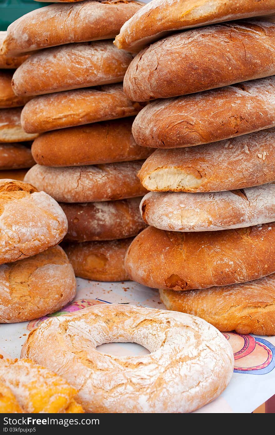 A lot of delicious breads