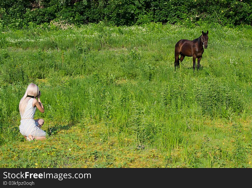 Woman and horse