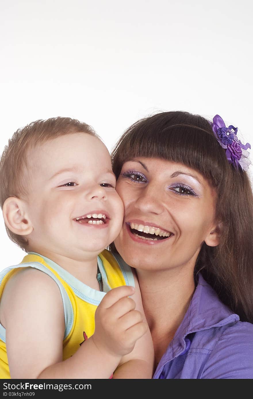 Portrait of a happy mom with her son. Portrait of a happy mom with her son