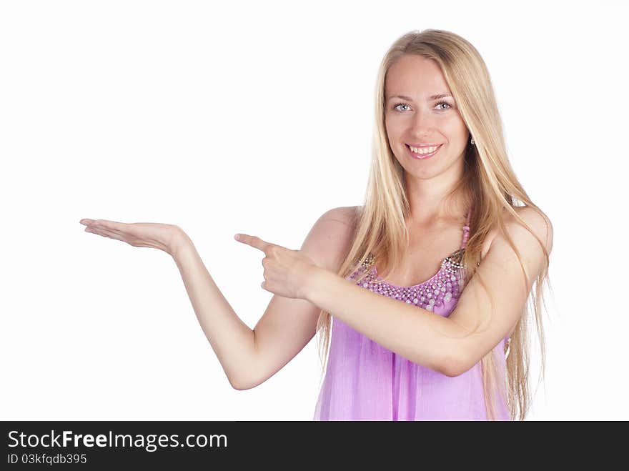 Portrait of a cute girl on a white. Portrait of a cute girl on a white