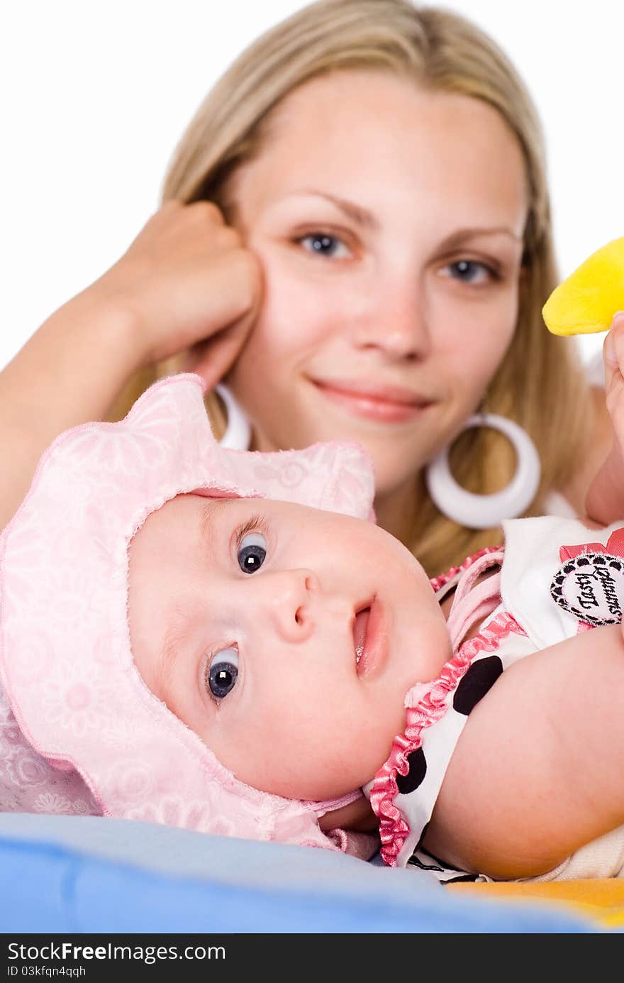 Happy mom with baby