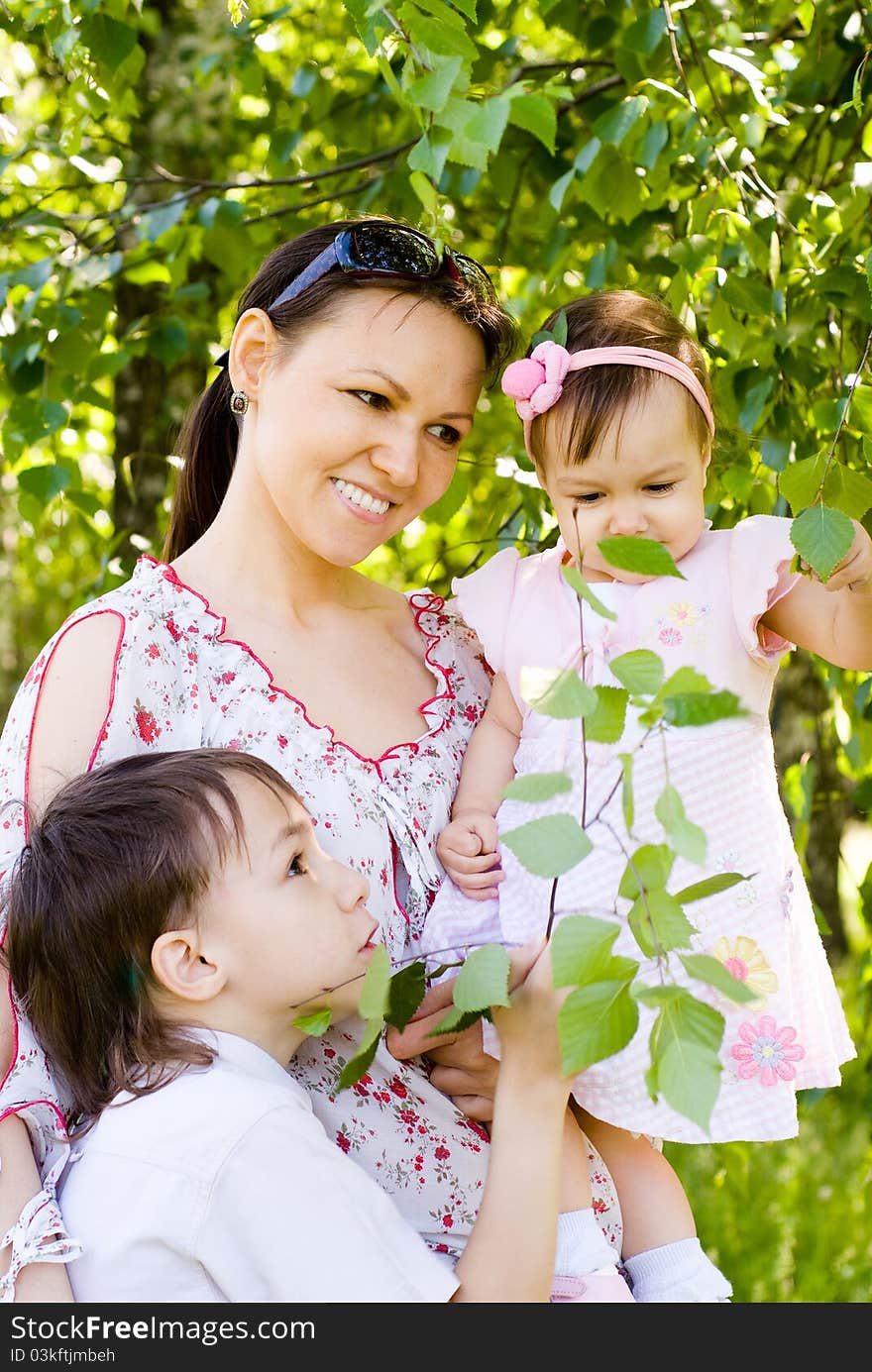 Mom with kids