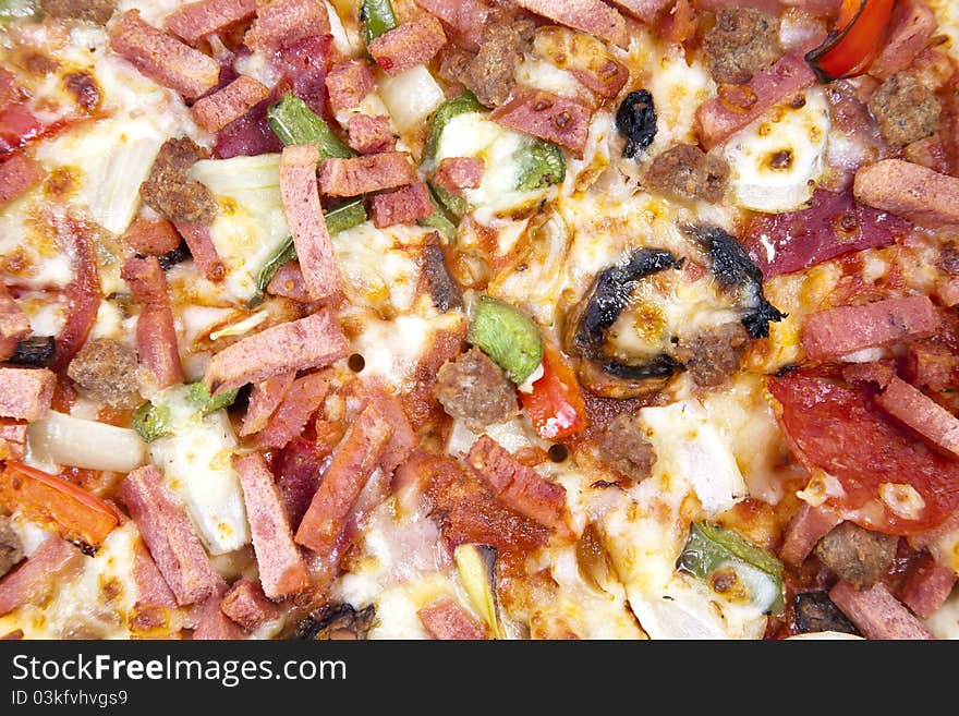 Close up of pizza can be used as background. Close up of pizza can be used as background