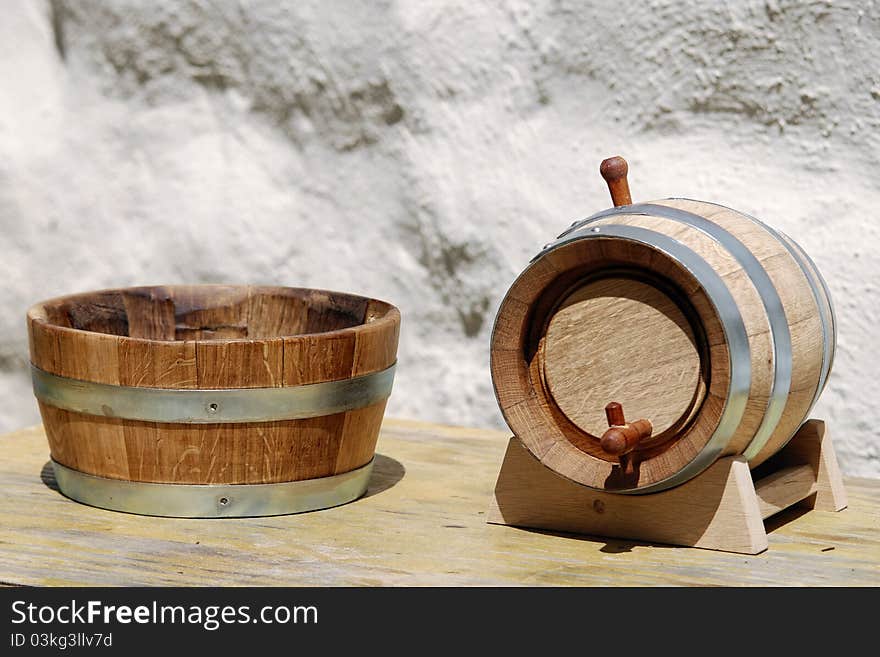 Wooden Keg Wine and wooden containers, slovakia. Wooden Keg Wine and wooden containers, slovakia