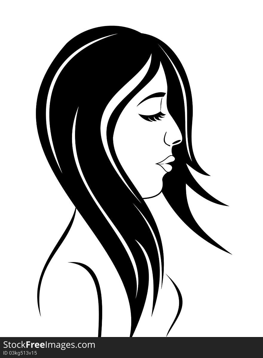 Illustration beauty face girl portrait - vector