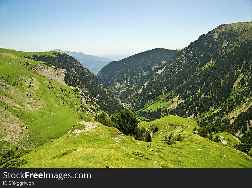 Vall de Nuria in the catalan pyrenees, Spain