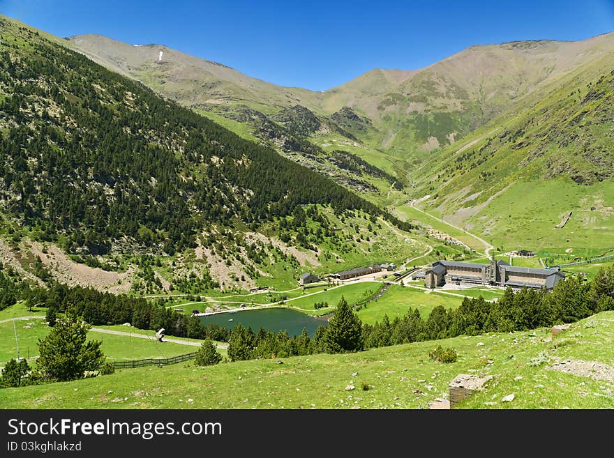 Vall de Nuria in the catalan pyrenees, Spain