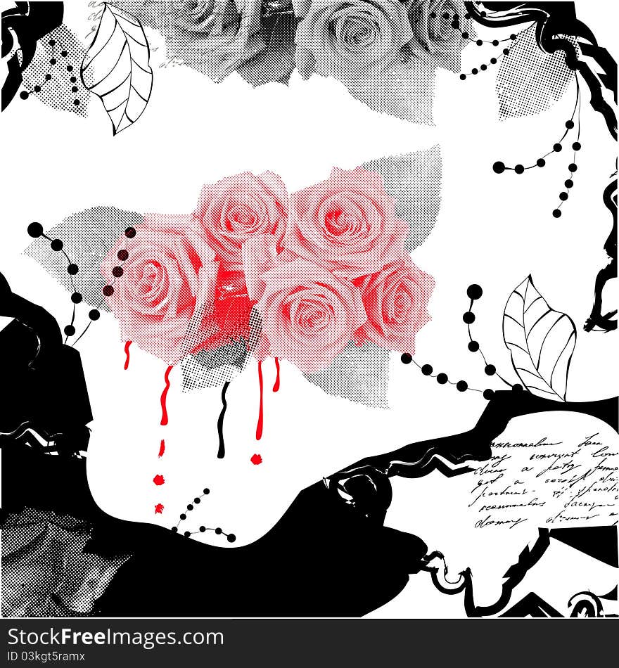 Background With Stylized Flowers