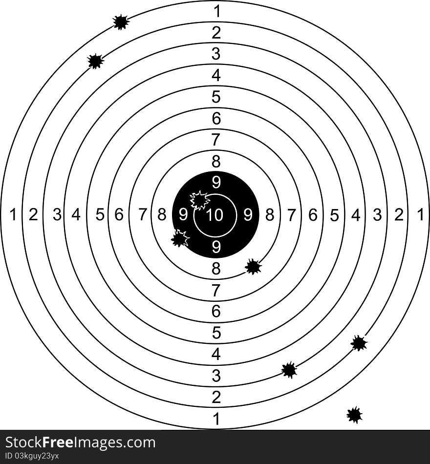 Targets set on white background