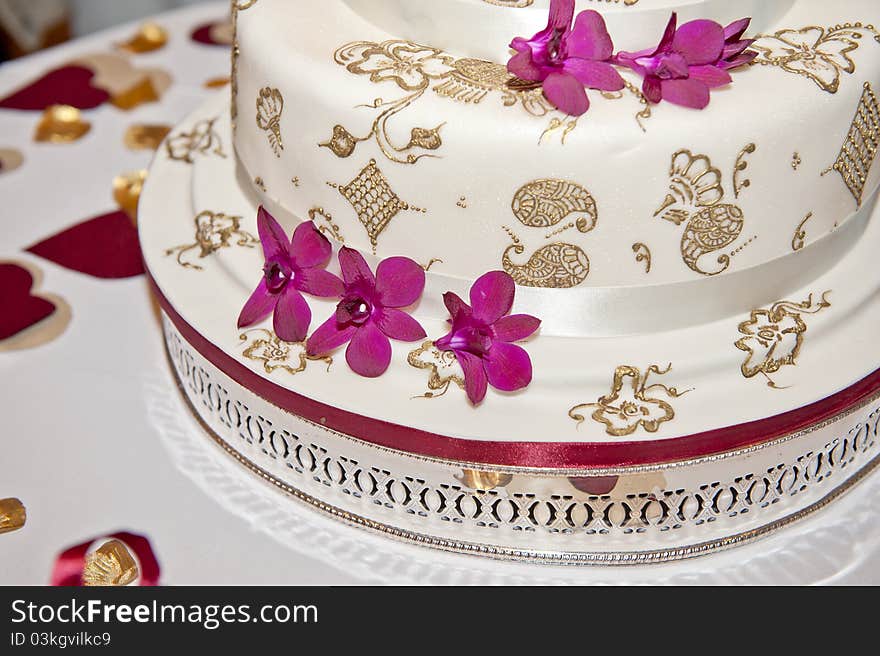 Close up of a wedding cake