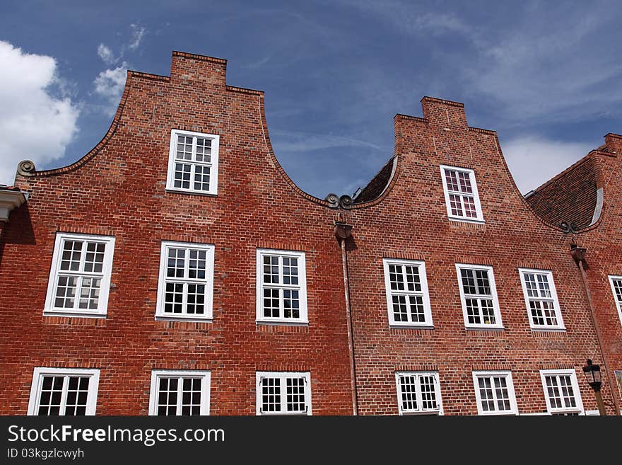 The typical dutch architecture situated in so-called dutch quarter in Postdam, Germany.