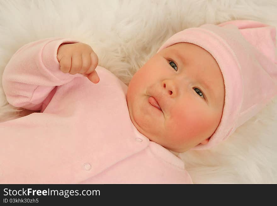 Cute little girl on white. Cute little girl on white