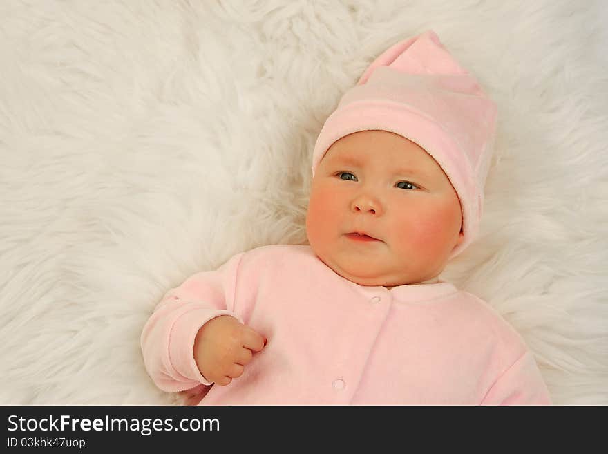 Cute little girl on white. Cute little girl on white