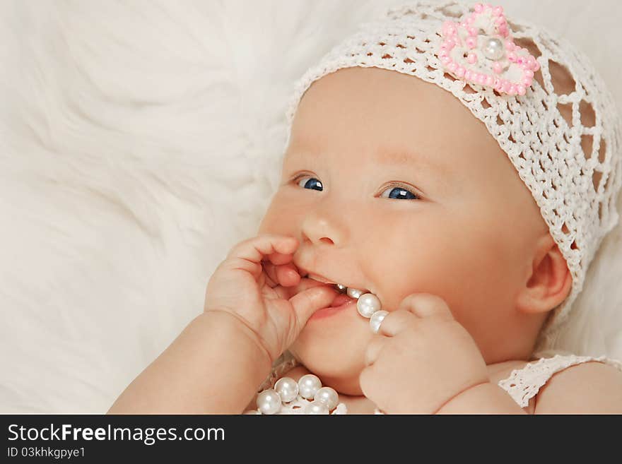 Cute little girl on white. Cute little girl on white