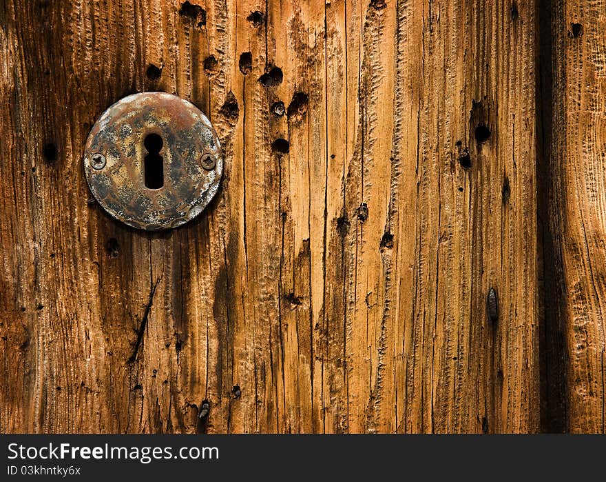 Close-up of old wooden door