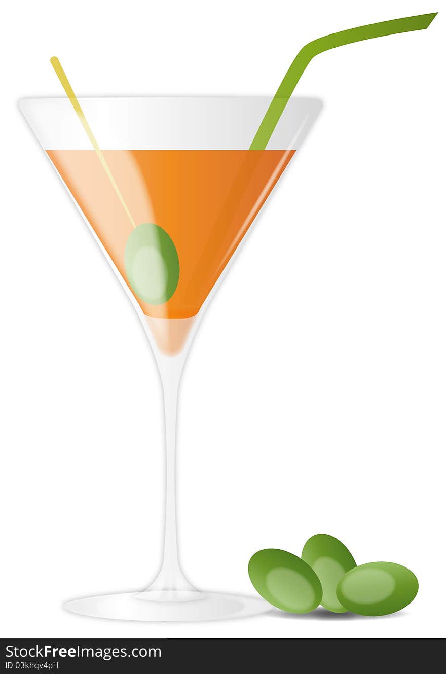 Orange Cocktail With Olives