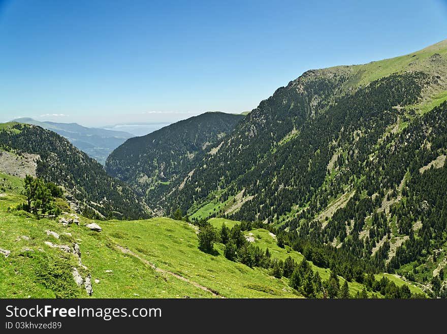 Vall de Nuria in the catalan pyrenees, Spain