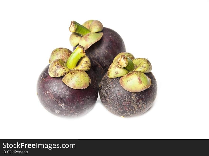 Mangosteen as white isolate background