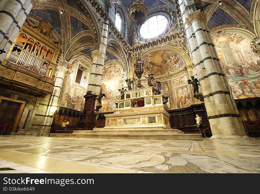 Inside picture of cathedral of siena in italy. Inside picture of cathedral of siena in italy