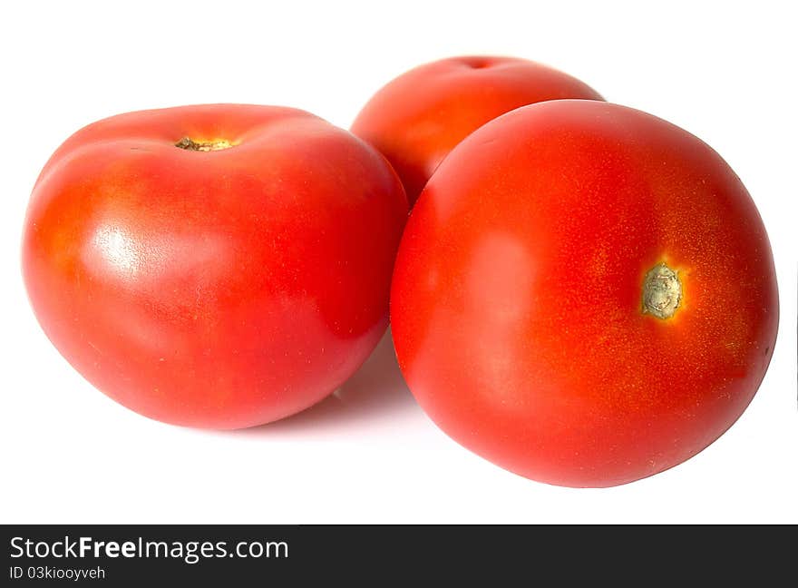 Red tomatoes isolated