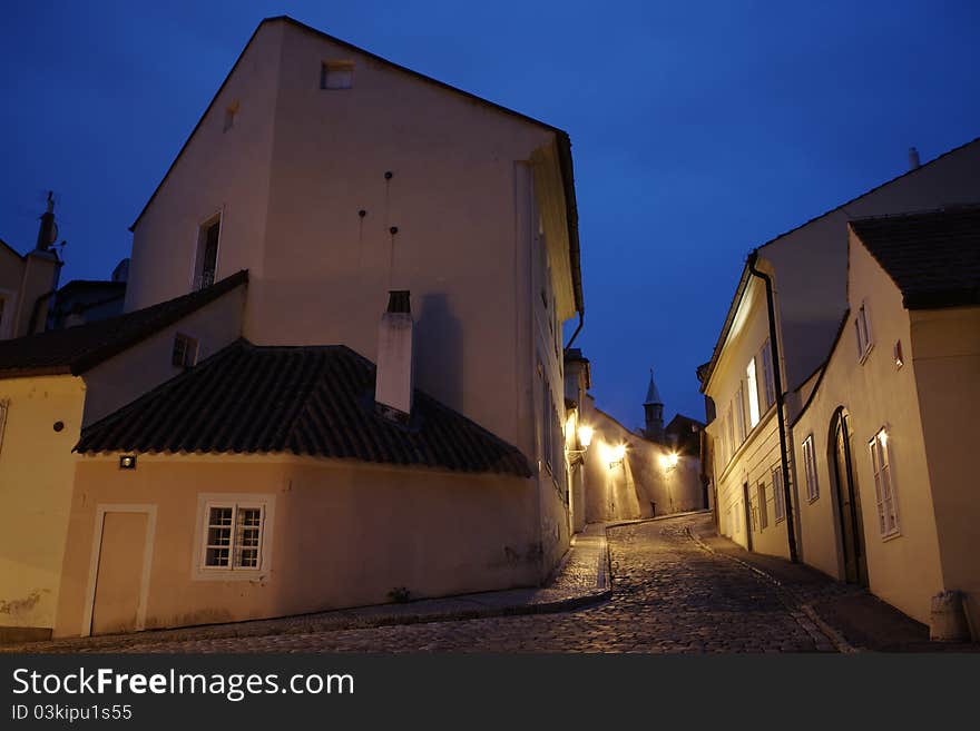 Narrow street in old town, Prague - Hradcany, Czech Republic