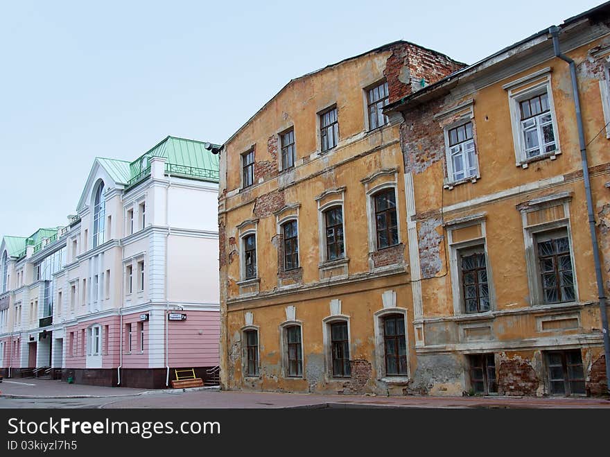 Old and modern buildings in Yekaterinburg. Old and modern buildings in Yekaterinburg