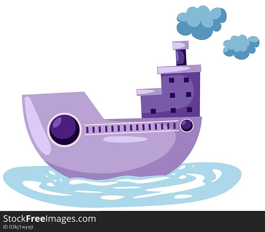 Illustration of isolated submarine on white background