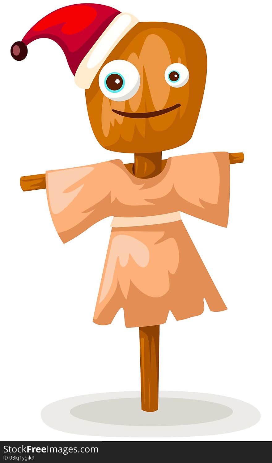 Illustration of isolated scarecrow on white background