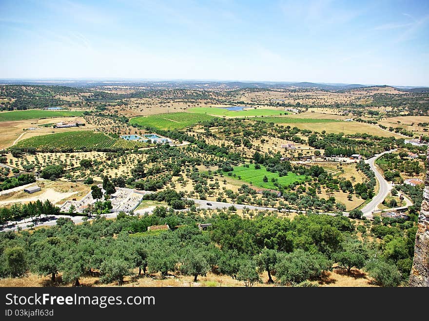 Landscape of rural field at alentejo region.