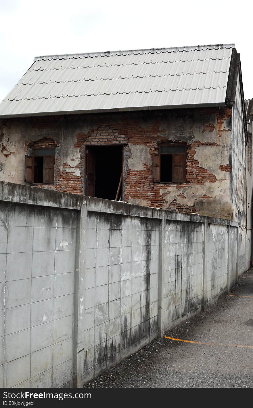 Old brick walls and old houses.