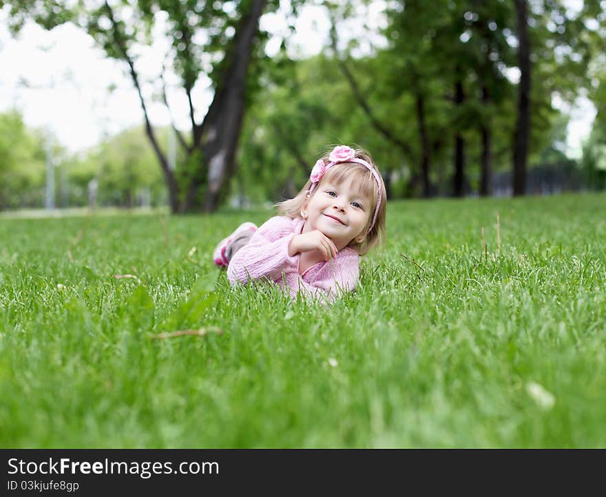 Portrait of a little girl outdoors