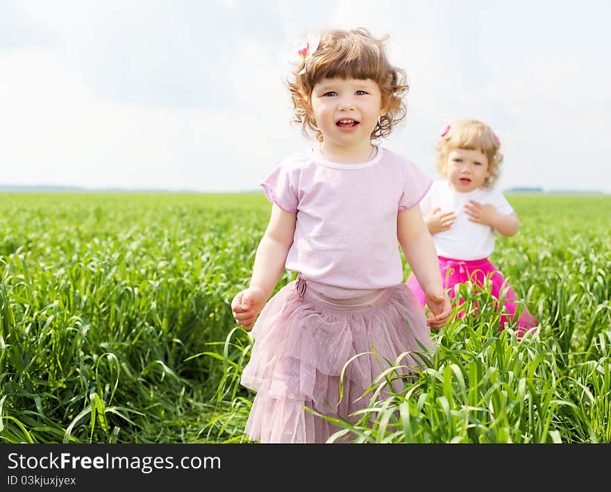 Portrait of a little girl outdoors