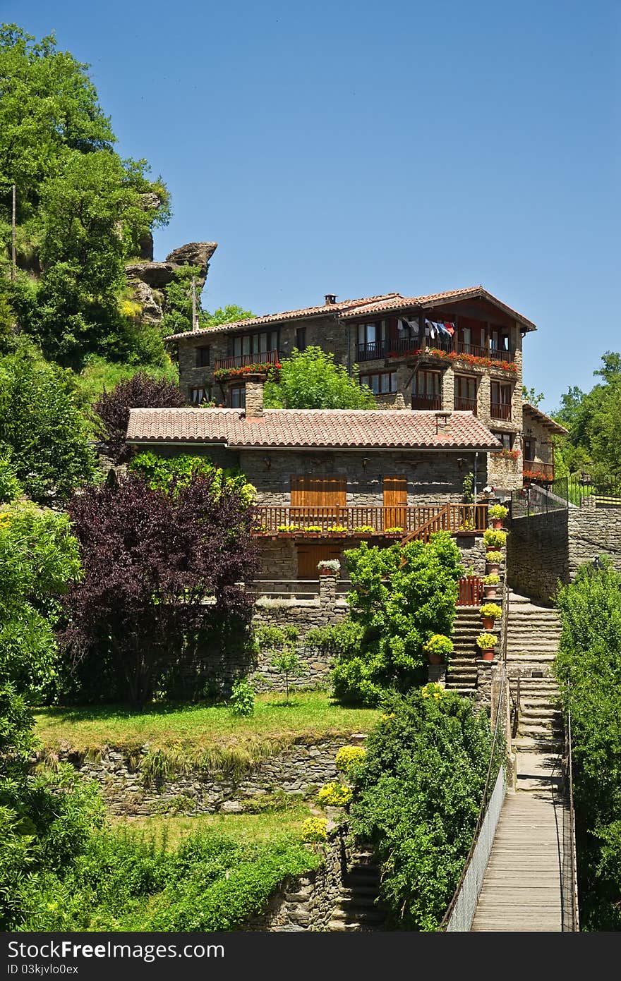 Rupit typical rural landscape of Catalonia, Spain