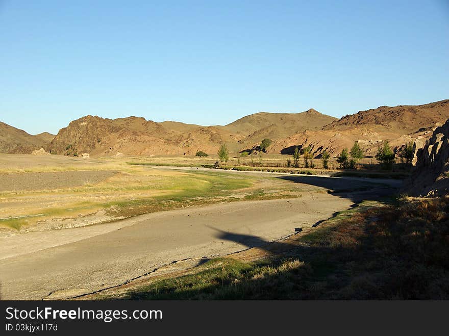 Landscape in Mongolia, in Asia