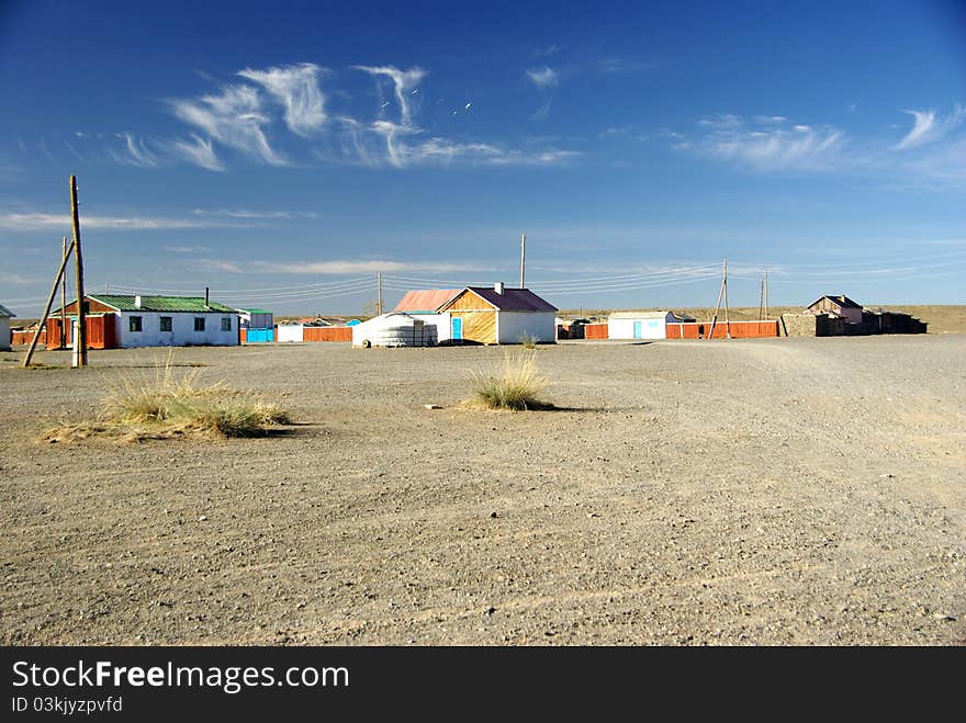 A small village in Mongolia, in Asia