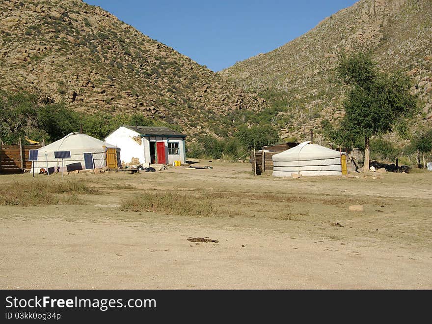 A buddhist monastery in Mongolia, in Asia