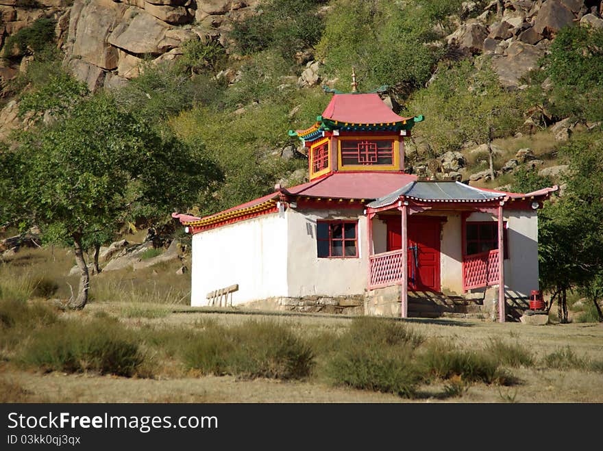 A buddhist monastery in Mongolia, in Asia