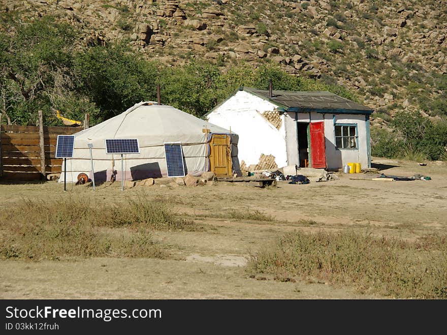 Traditional houses in Mongolia, in Asia