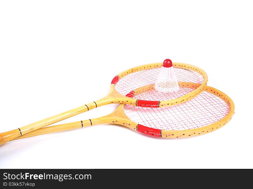 Badminton rackets and volan