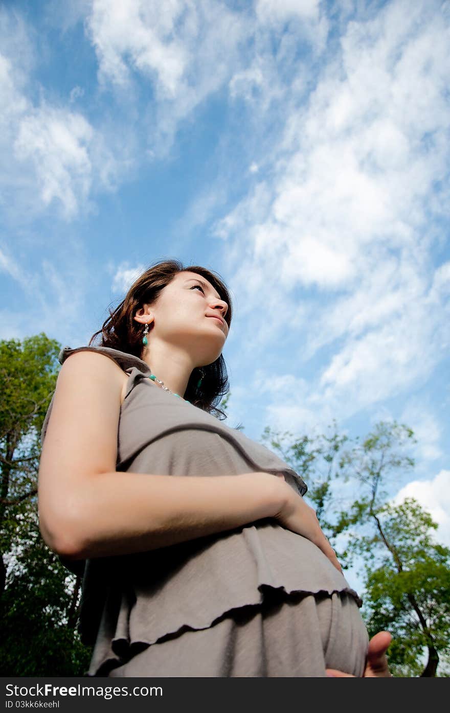 Portrait Of The Beautiful Pregnant Woman