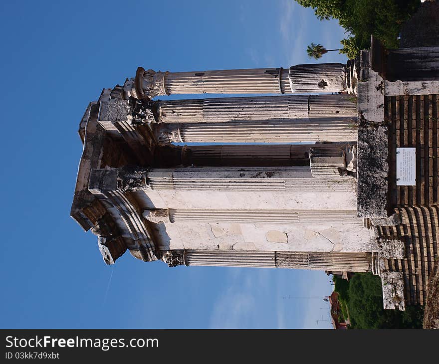 The Temple of Vesta on Forum Romanum, Rome, Italy. The Temple of Vesta on Forum Romanum, Rome, Italy